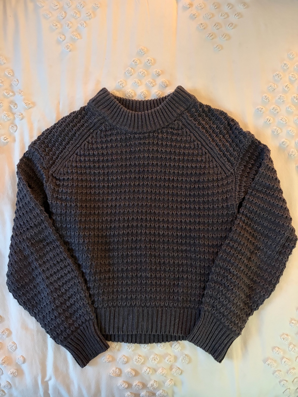 Universal Thread Women's Dark Gray Textured Crewneck Sweater